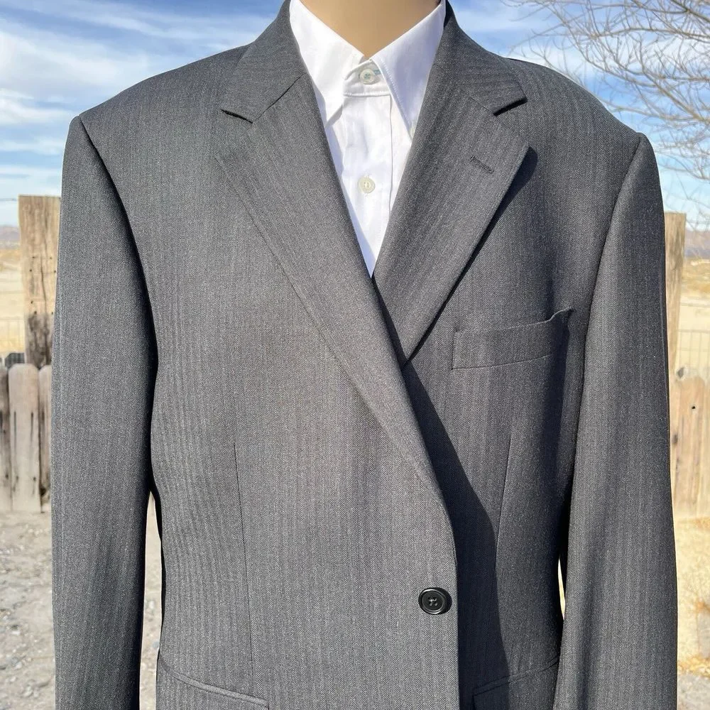 Men's blazer Brooks Brothers 346 stretch wool blend (44R) made in Egypt